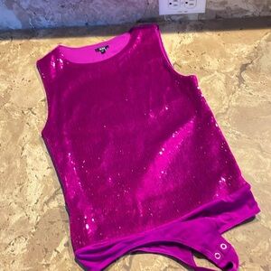 Fuchsia sequin body suit